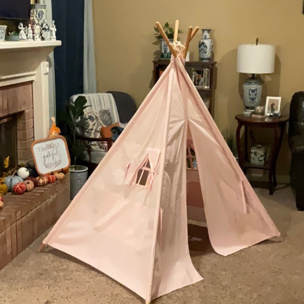 Pink kids play tent